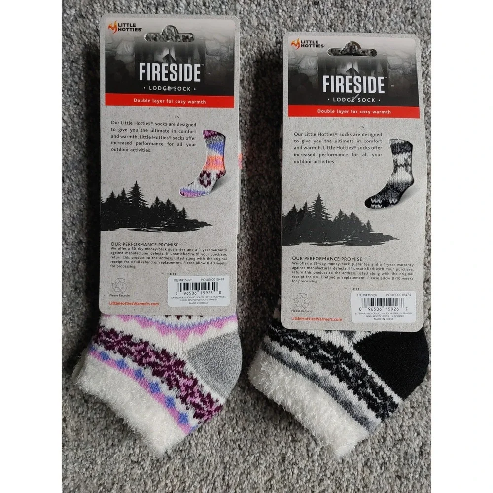 Lot 2 Fireside Women's Lounge Socks Shows Size 5-10 Women's Aloe Infused New